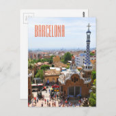 Park Guell in Barcelona, Spanje Briefkaart (Voorkant / Achterkant)