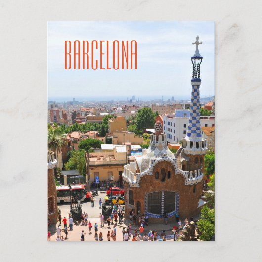 Park Guell in Barcelona, Spanje Briefkaart (Voorkant)