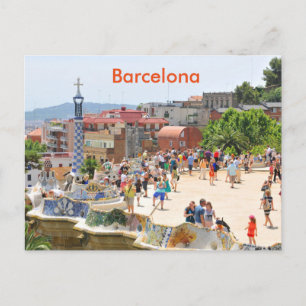 Park Guell in Barcelona, Spanje Briefkaart