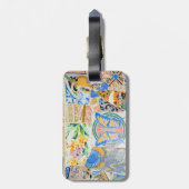 Park Guell mosaics bagagelabel (Achterkant verticaal)