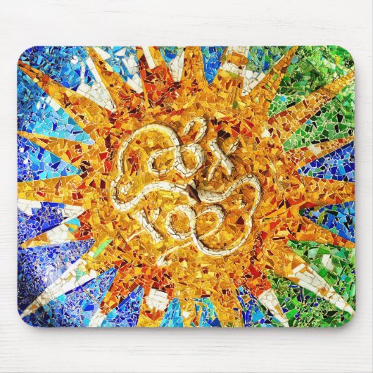Park Guell mosaics Mousepad Muismat (Voorkant)
