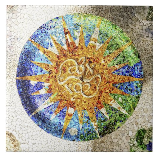 Park Guell mosaics Tegeltje (Voorkant)