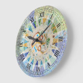 Park Guell mosaics Wall Clock Grote Klok (Hoek)