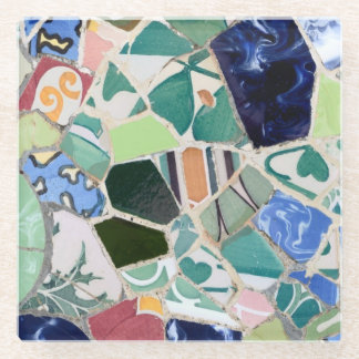 Park Guell-mozaïeken Glazen Onderzetter