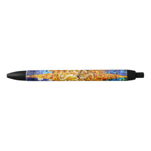 Park Guell-mozaïeken Zwarte Inkt Pen