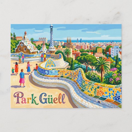 Park Güell Spanje Briefkaart (Voorkant)