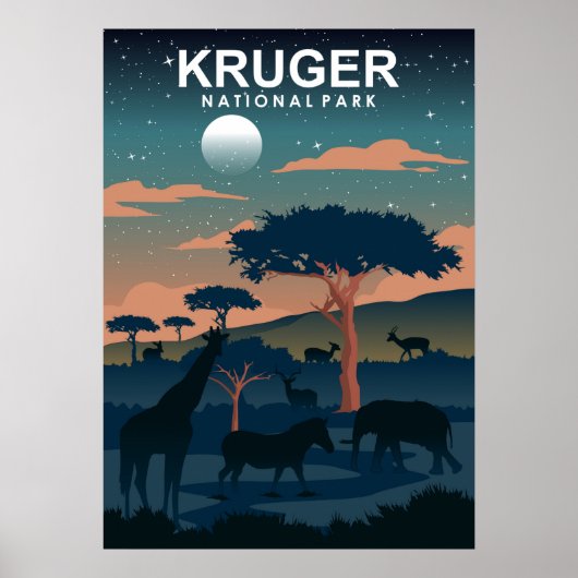 park Kruger Minimale Reiskunst Poster (Voorkant)