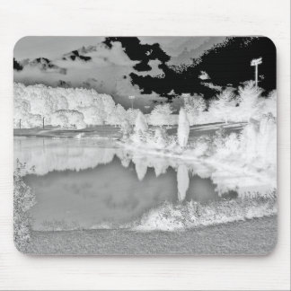 park. meer. negatief. zwart-wit. muismat