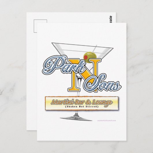 Park N Sons Martini Bar Humor Briefkaart (Voorkant / Achterkant)