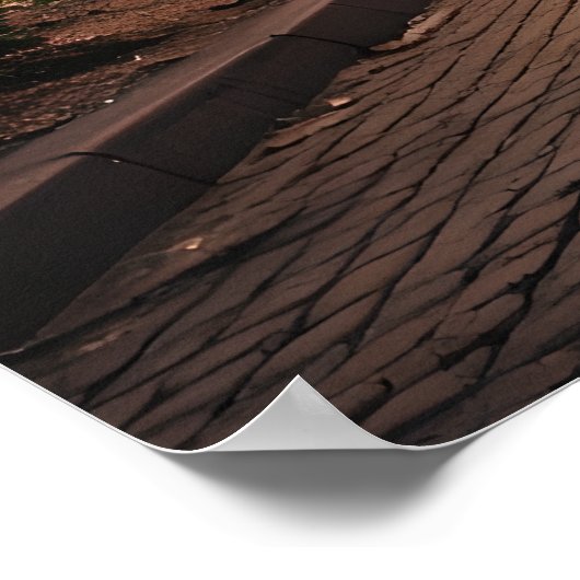 Park Path par Lamplight - Poster Serene Evening (Coin)