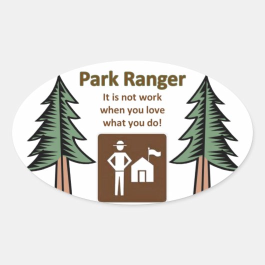 Park Ranger Ovale Sticker (Voorkant)