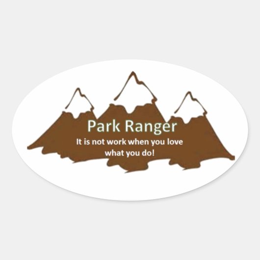 Park Ranger Ovale Sticker (Voorkant)