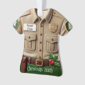 Park Ranger Shirt Gepersonaliseerde Kerst Ornament (voorkant)
