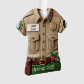 Park Ranger Shirt Gepersonaliseerde Kerst Ornament (voorkant)