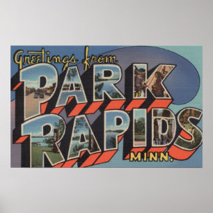 Park Rapids, Minnesota - Grote lettertjes Poster