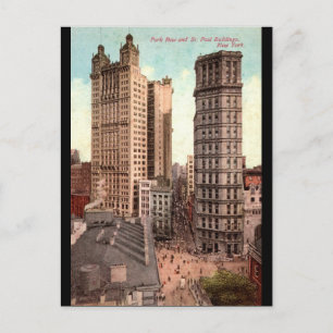 Park Row, St. Paul Buildings NYC c1915 Briefkaart
