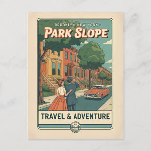 Park Slope Brooklyn NY Retro Reizen Jaren 50 Briefkaart
