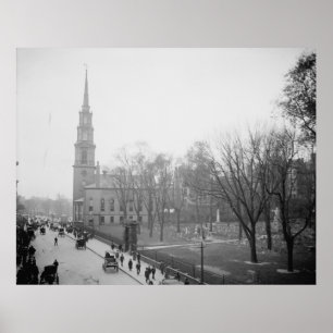 Park Street Church en Granary Burial Ground Poster