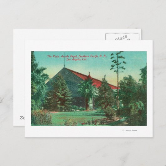 Park Uitzicht van SP RR Arcade Depot Briefkaart (Voorkant / Achterkant)