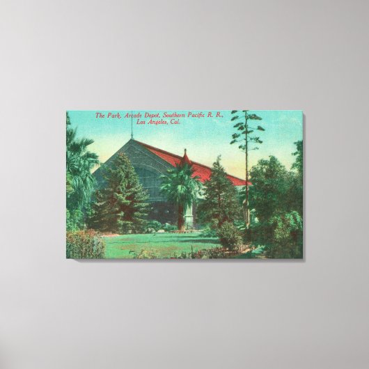 Park Uitzicht van SP RR Arcade Depot Canvas Afdruk (Voorkant)