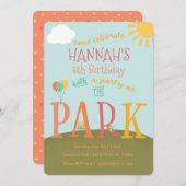 Park Verjaardagsfeestuitnodiging | Speeltuinfeest Kaart (Voorkant / Achterkant)