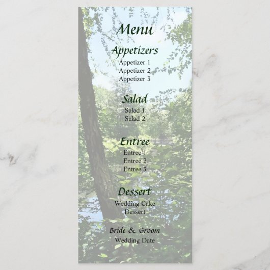 Park With Bridge in Distance Menu Mariage (Devant)