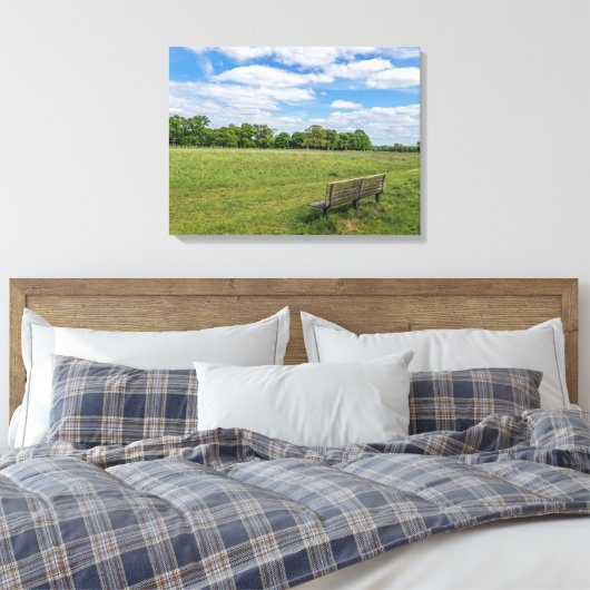 Parkbank uitzicht canvas print (Insitu (Slaapkamer))