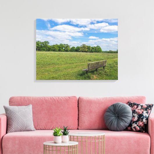 Parkbank uitzicht canvas print (Insitu (Woonkamer))