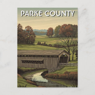 Parke County Indiana Overdekte Brug Briefkaart