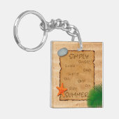 Parkeer op zand Achtergrond - Sleutelhanger (Voorkant Links)