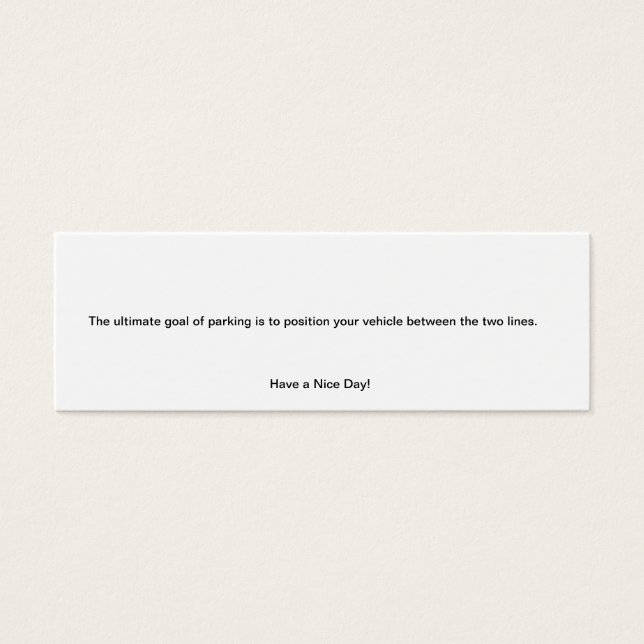 parkeerbon mini visitekaartjes (Voorkant)