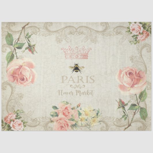 Parkeerroze roze rozen ontkoppelen tissuepapier (Voorkant)