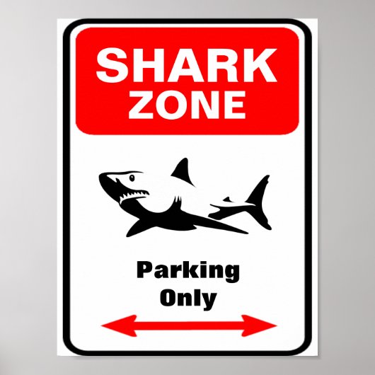 Parkeerteken SHARK Zone Poster (Voorkant)