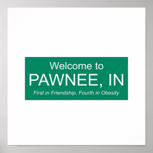 parken en herc welkom in pawnee poster