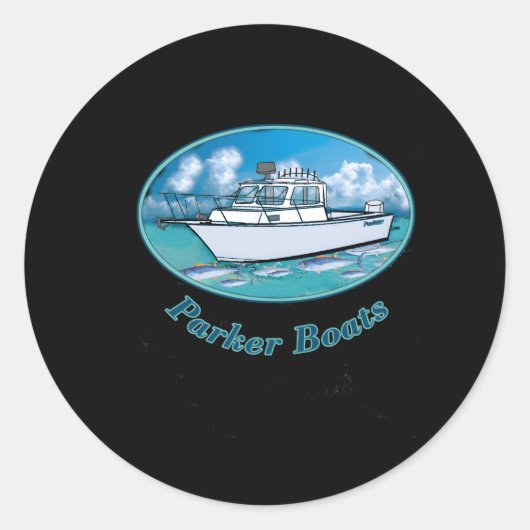 Parker Boats Ronde Sticker (Voorkant)