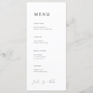 Parker bruiloft diner menu