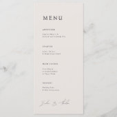 Parker bruiloft diner menu (Voorkant)
