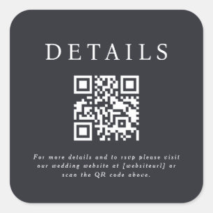 Parker Bruiloft QR Code Vierkante Sticker