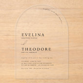 Parker Clear Acrylic Arch Wedding Invitation (Recto)