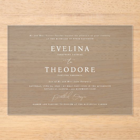 Parker Formal Landscape Wedding Invitation (Recto)