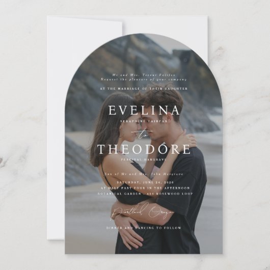 Parker formele foto bruiloft uitnodiging (Voorkant)