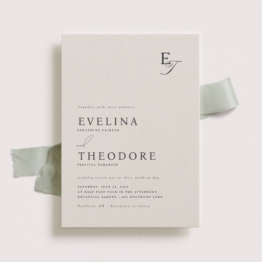 Parker Monogram bruiloft uitnodiging