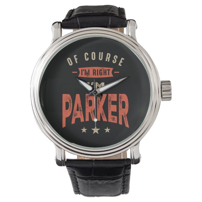 Parker Name Funny Personalized Birthday Parker Horloge (Voorkant)