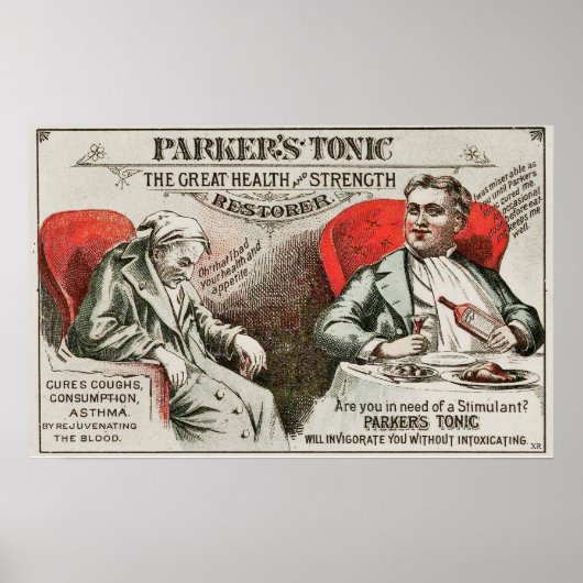 Parker Tonic Medicine Quackery Advertise Poster (Voorkant)