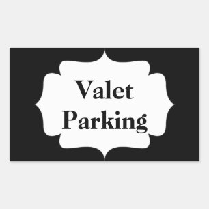 Parkeren door valet rechthoekige sticker
