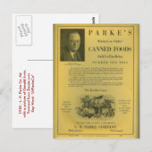 Parke's Canned Foods Briefkaart (Voorkant / Achterkant)