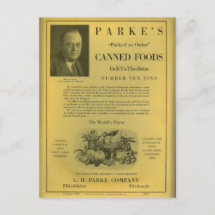 Parke's Canned Foods Briefkaart