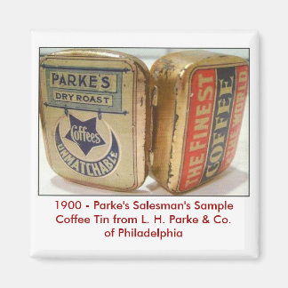 Parke's koffieblik. magneet