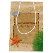 Parkette op zand-achtergrond - Gemiddelde Gift Bag Medium Cadeauzakje (Achterkant)