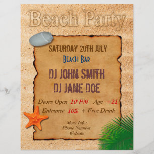 Parketting op zand - Beach Party Event Flyer
